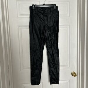 Fashion Nova Charcoal Faux Leather Trousers